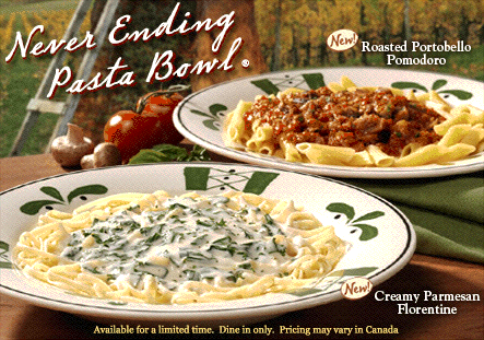 Review And Giveaway Olive Garden Never Ending Pasta Bowl Bees